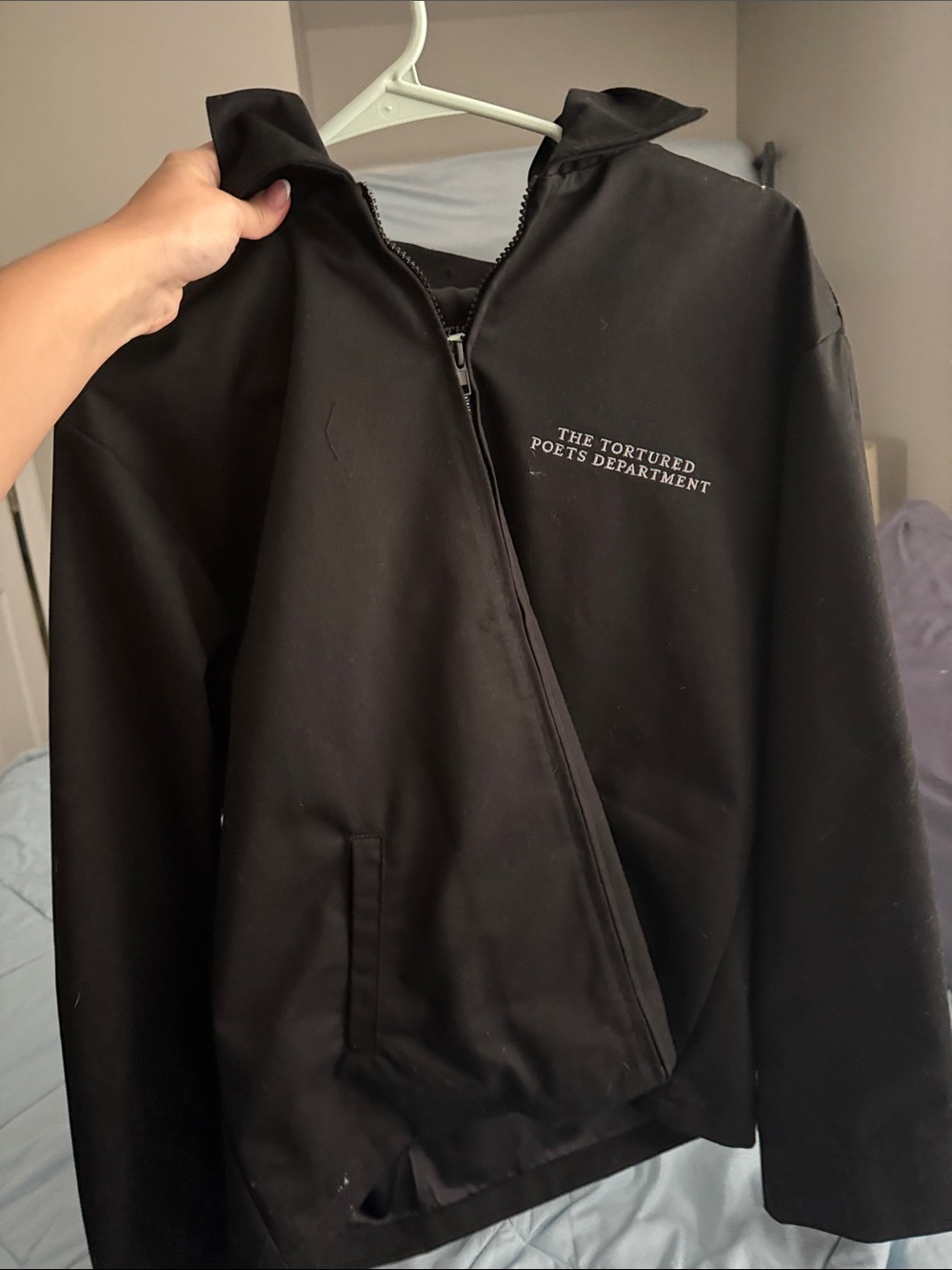 Black Zip Jacket - 'The Tortured Poets Department' rain jacket